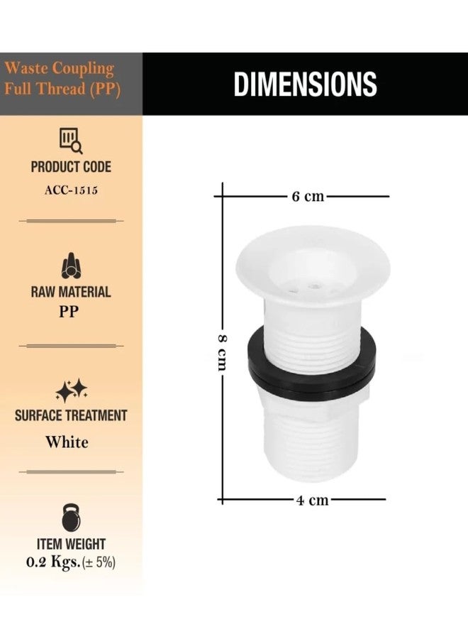 Well Set Waterproof Micro-Screw Adapter and Connector for Pipes, White Waste Coupling Wash Basin Drain Outlet/Washbasin Jali/Wash Basin Coupling Waste Coupling Cartridge Faucet (pack of 2) - Image 5